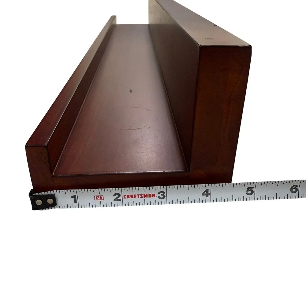 Pottery Barn Holman Picture Ledge Shelf 24in Alderwood Mahogany AS IS